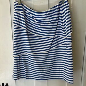 J. McLaughlin Blue and White Striped Skirt